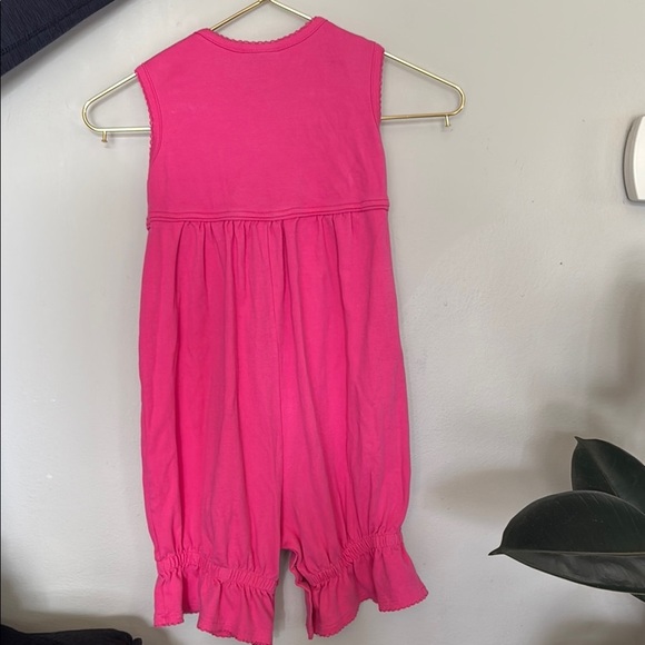 SQUIGGLES BY CHARLIE Pink Sleeveless Romper with Embroidery. - Picture 2 of 6